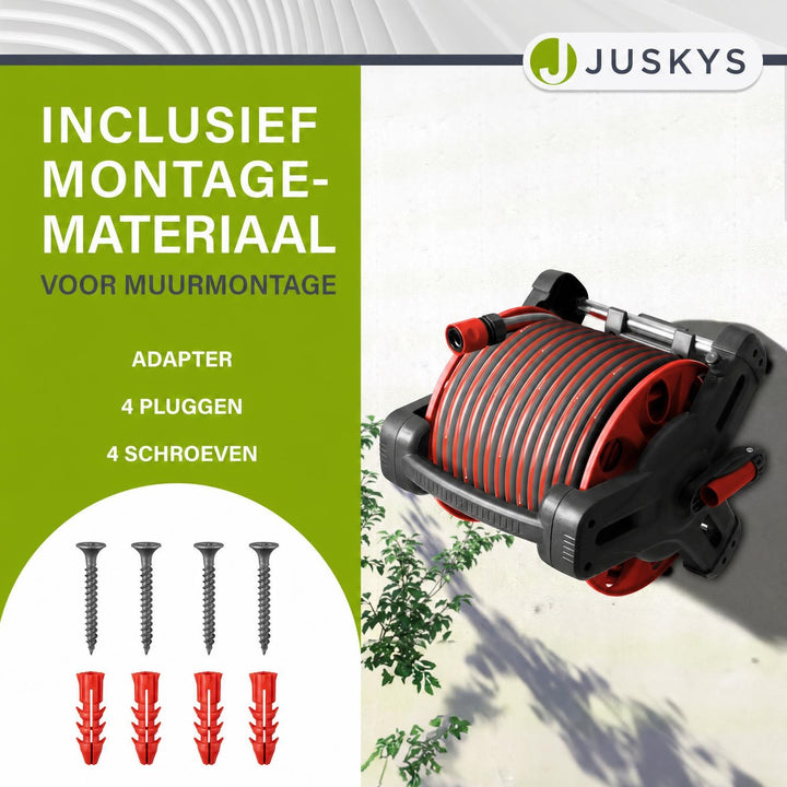Mobiele slanghaspel Basic – 30 m tuinslang met multisproeier