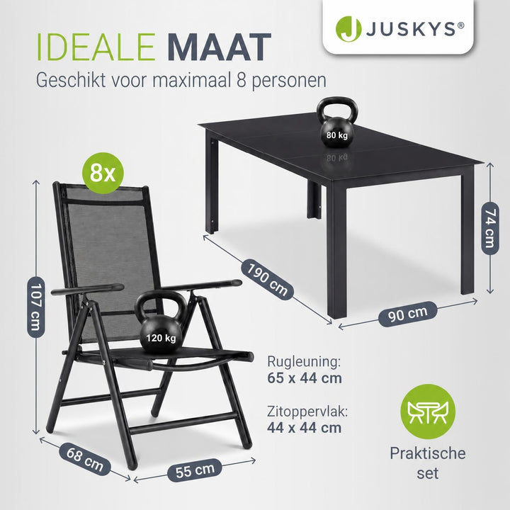 Tuinset Milano – aluminium, voor 4, 6 of 8 personen