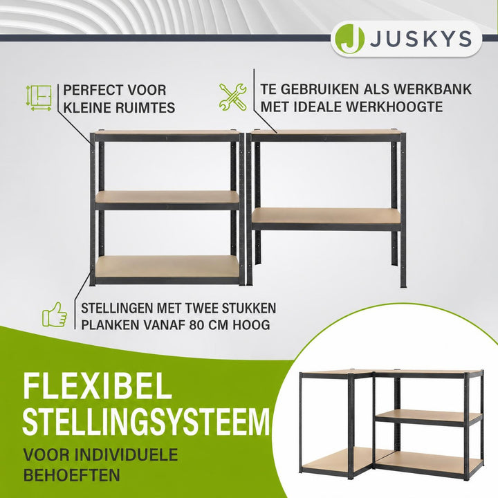 Metalen stellingkast Basic 180x90x40 cm – set van 2 tot 8