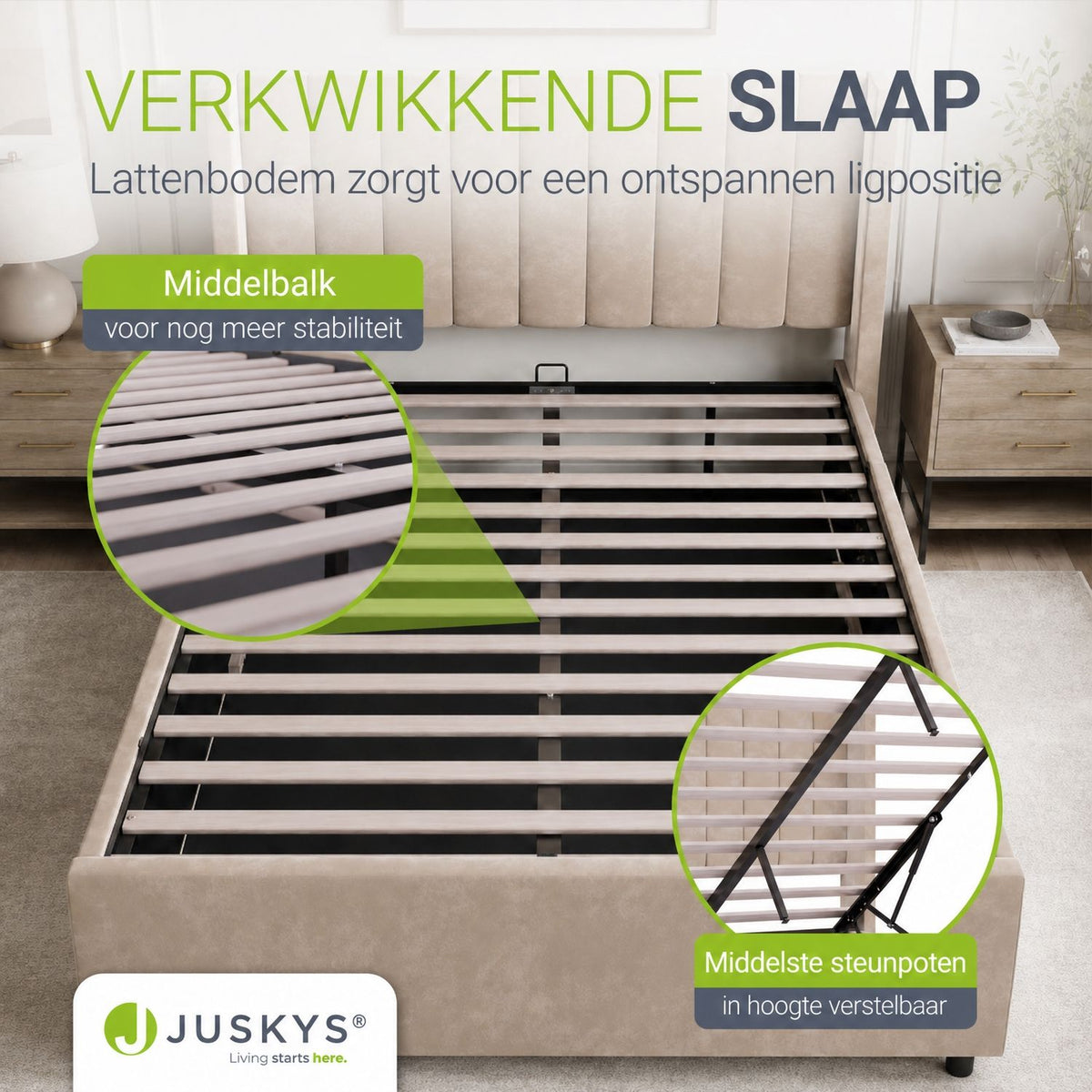 Gestoffeerd bed Savona – fluwelen bekleding met opbergruimte