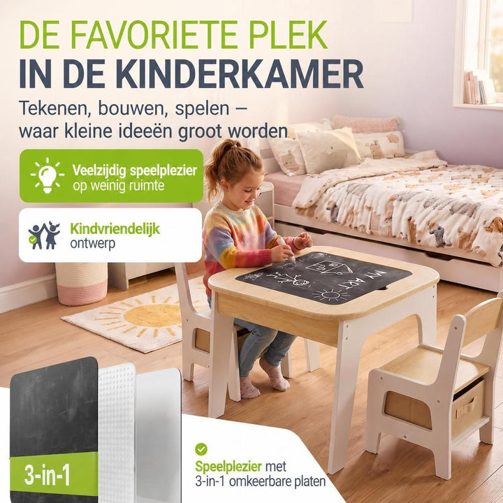 Kindertafel Milou met 2 stoeltjes