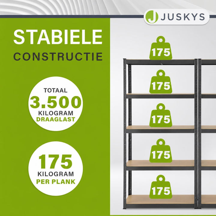Metalen stellingkast Basic 180x90x40 cm – set van 2 tot 8