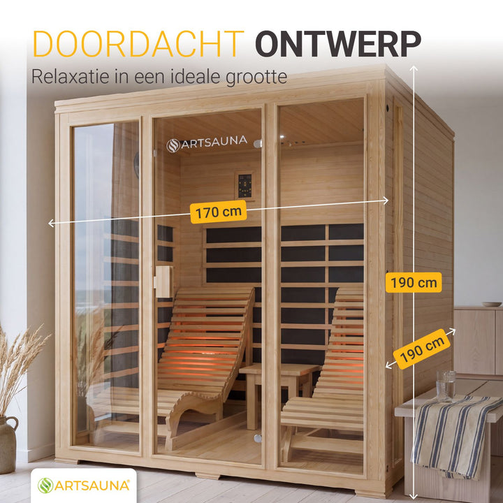 Infraroodcabine Billund – 2 personen, keramische stralers