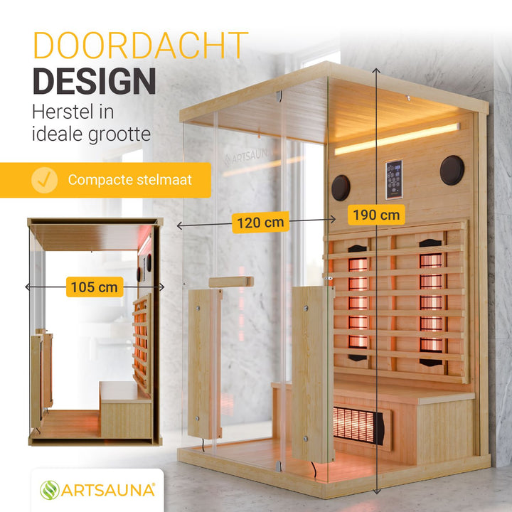 Infraroodcabine Göteborg – 2 personen, volspectrum en bluetooth