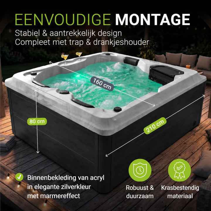 Buitenspa Oasis – 3 personen, 31 massagejets en LED-verlichting
