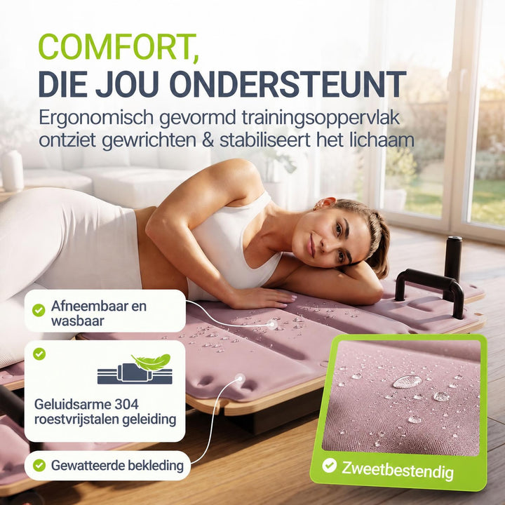 Pilates reformer board Movea – inklapbaar, belastbaar tot 200 kg