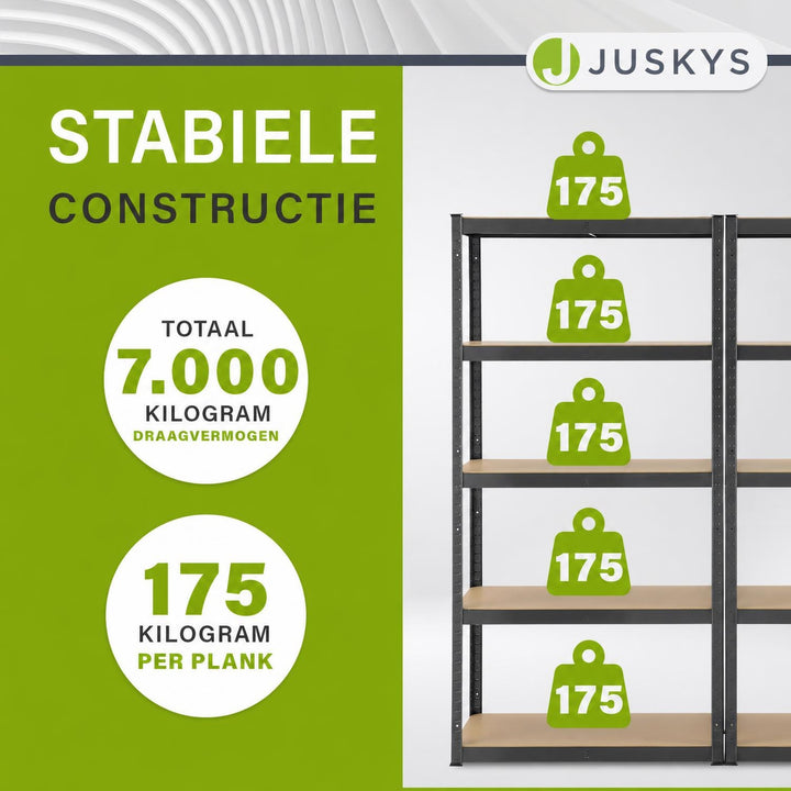 Metalen stellingkast Basic 180x90x40 cm – set van 2 tot 8
