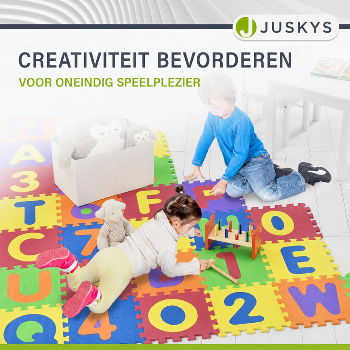 Puzzelmat Kim – 189x189 cm, 36 delen met letters en cijfers