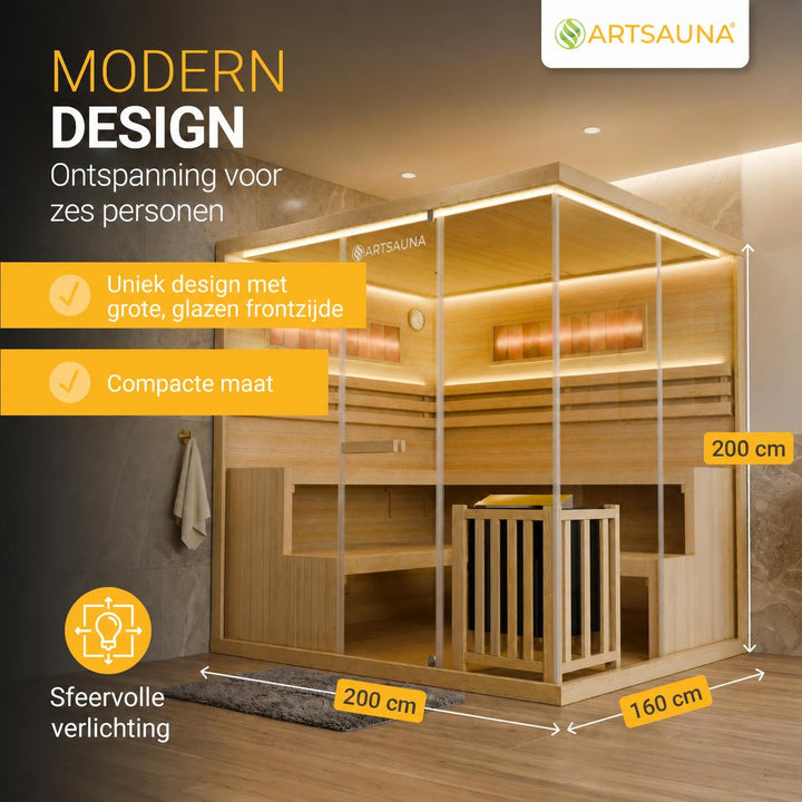 Finse sauna Vantaa – hemlockhout, met kachel en zoutstenen, naturel