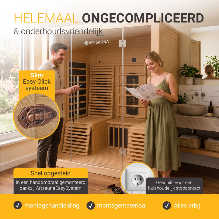 Infraroodcabine Helsinki 150 – 2 personen, hemlockhout