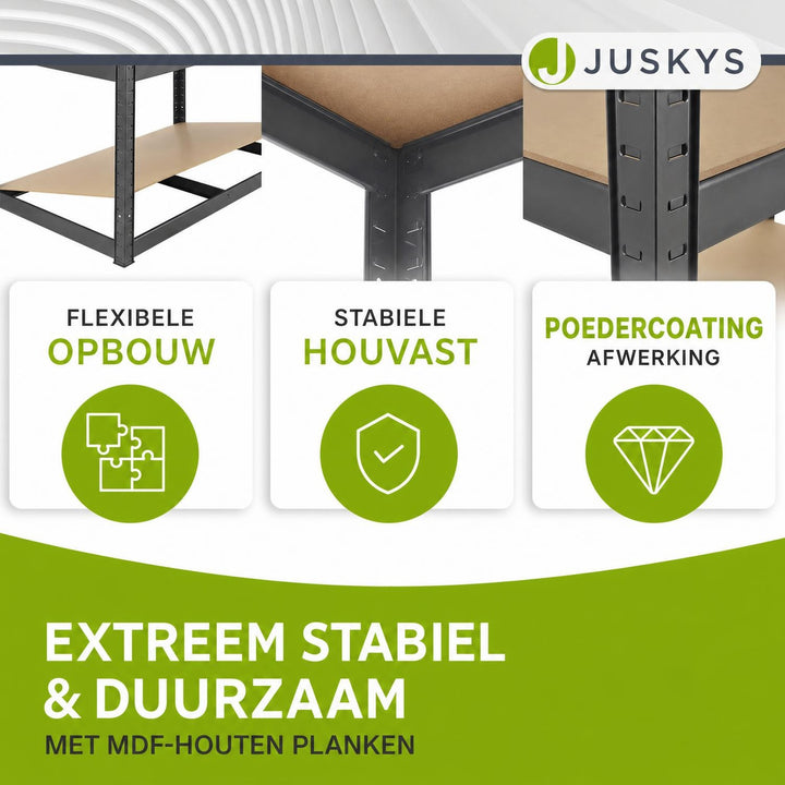Metalen stellingkast Basic 180x90x40 cm – set van 2 tot 8