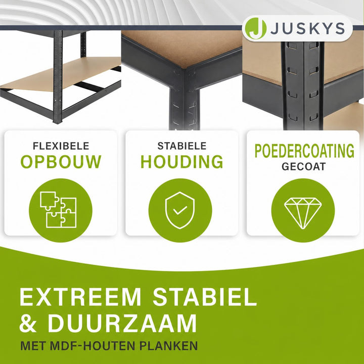 Metalen stellingkast Basic 180x90x40 cm – set van 2 tot 8