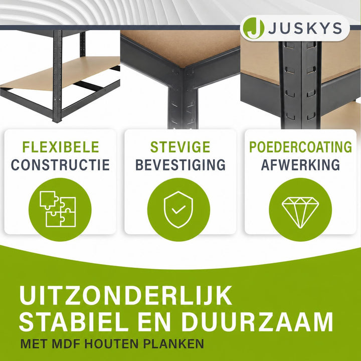 Metalen stellingkast Basic 180x90x40 cm – set van 2 tot 8