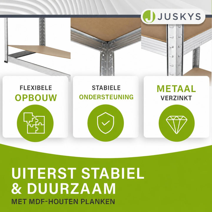 Metalen stellingkast Basic 180x90x40 cm – set van 2 tot 8