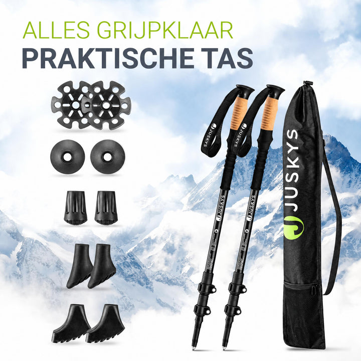 Nordic walking stokken – set van 2, aluminium, telescopisch