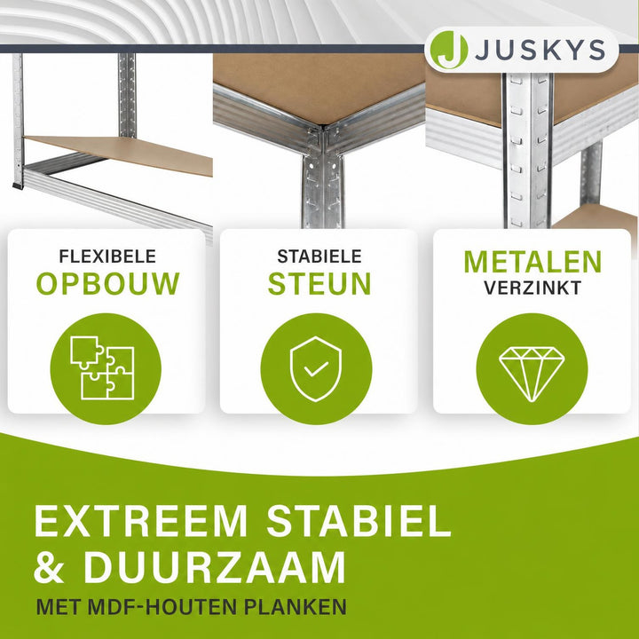 Metalen stellingkast Basic 180x90x40 cm – set van 2 tot 8
