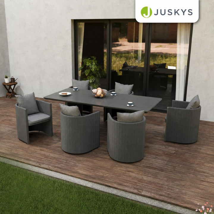 Tuinset Costa Luna – 6 personen, aluminium met fauteuils