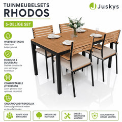 Acaciahouten tuinset Rhodos – 5-delig, voor 4 personen