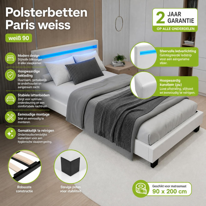 Gestoffeerd bed Paris