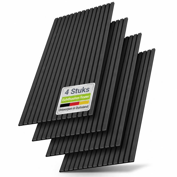 Akoestische wandpanelen houtlook set van 4