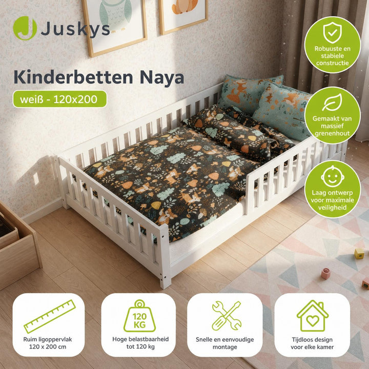 Kinderbed Naya 80x160 cm – vloerbed met uitvalbeveiliging