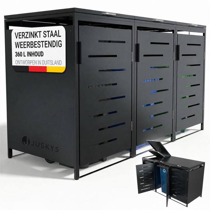 Metalen containerombouw Arel – voor 2 containers, afsluitbaar