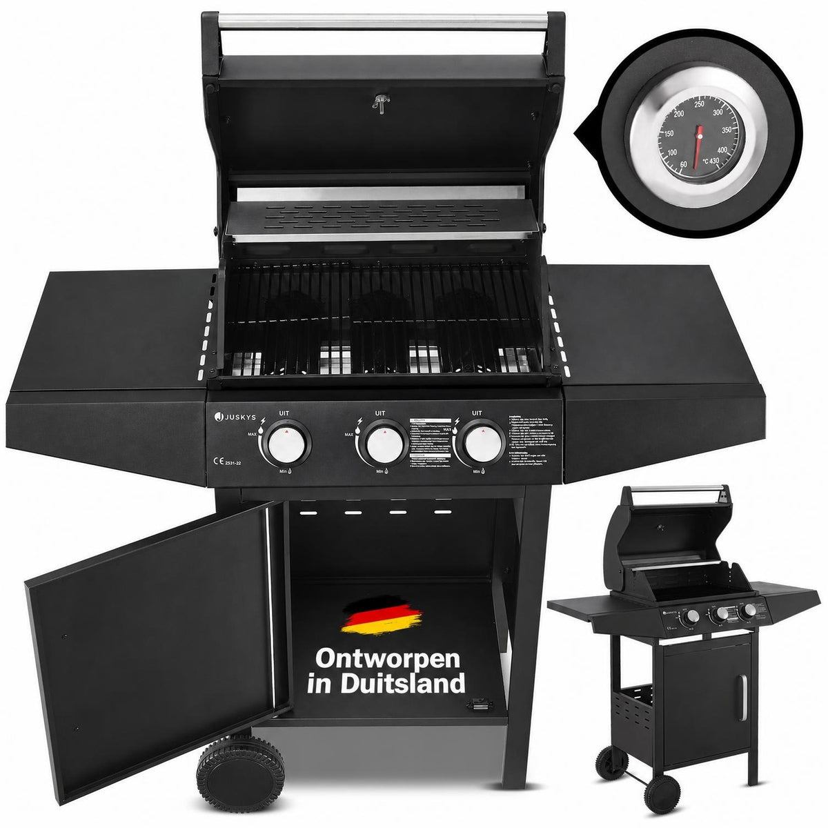 Gasbarbecue Louisiana – 3 branders, inclusief beschermhoes