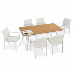 Tuinset Maui – 6 personen, aluminium met tafel en 6 stoelen