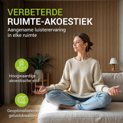 Akoestische wandpanelen houtlook set van 4