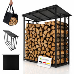 Haardhoutrek met dak – 185x70x185 cm, 2,4 m³ opslag