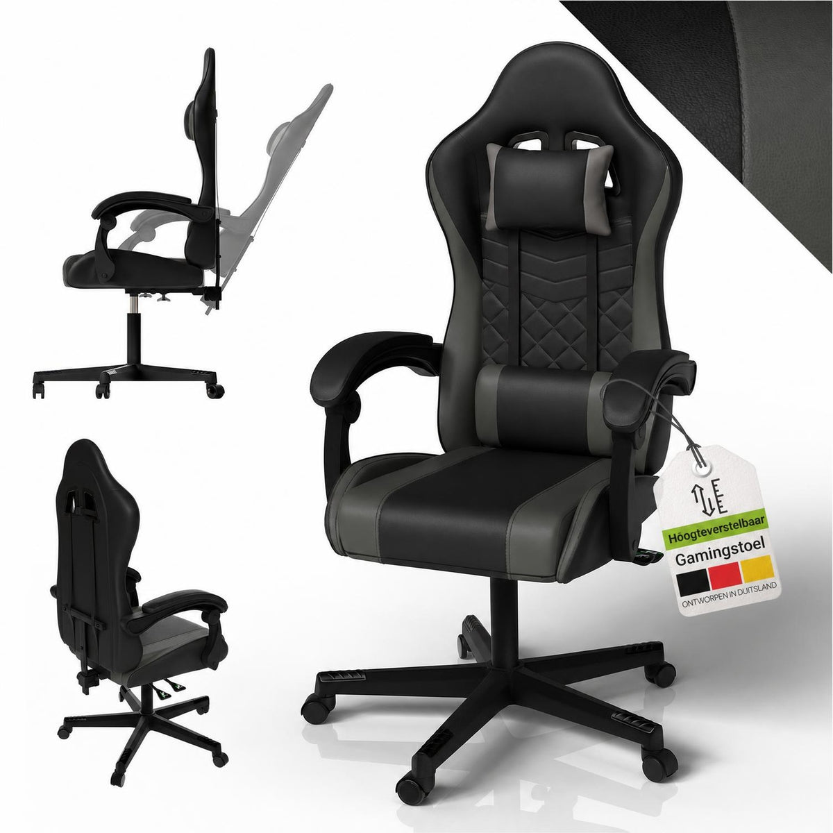 Gamestoel HyperSeat – kunstleer, verstelbare rugleuning, 120 kg