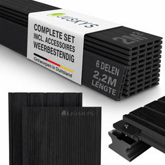 Composiet vlonderplanken antraciet – complete set, 2 tot 30 m²