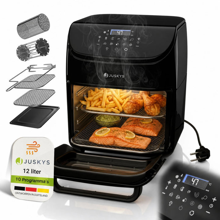 Airfryer 12 liter – 10 programma's, touchbediening, 25-200 °C