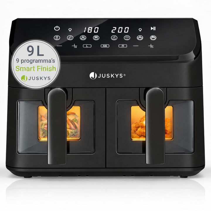 Airfryer 9 liter met dubbele mand – 9 programma's, antiaanbaklaag