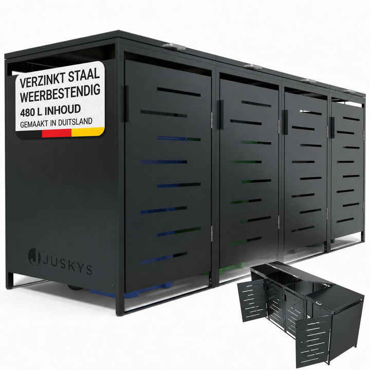 Metalen containerombouw Arel – voor 2 containers, afsluitbaar