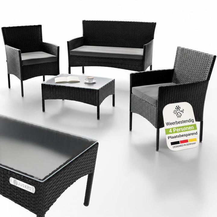 Wicker tuinset Fort Myers – 4 personen, 4-delig met tafel