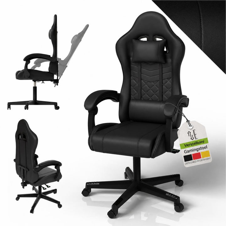 Gamestoel HyperSeat – kunstleer, verstelbare rugleuning, 120 kg