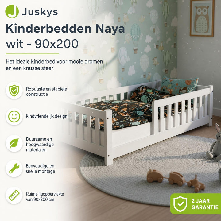 Kinderbed Naya 80x160 cm – vloerbed met uitvalbeveiliging