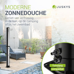 Zonnedouche Victoria 20 liter – zwenkbare regendouchekop, zwart