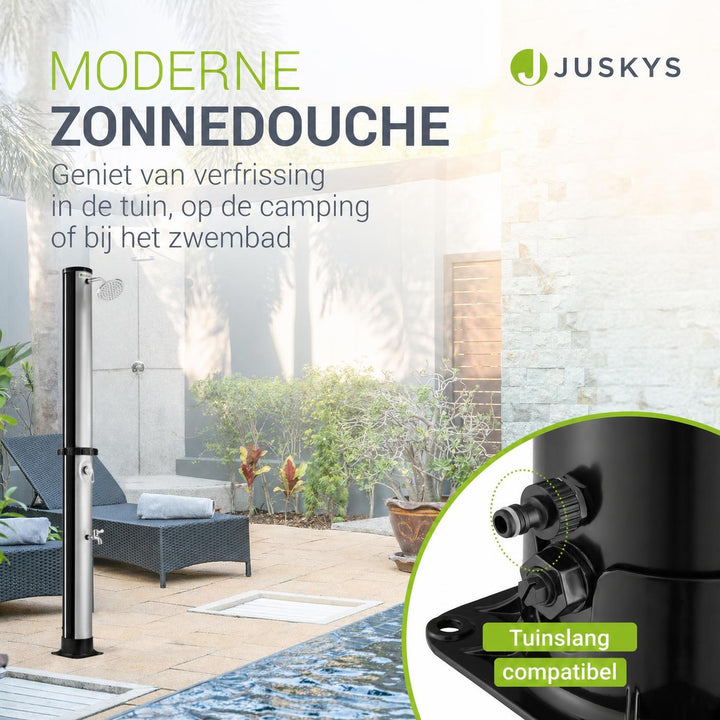 Zonnedouche Victoria 20 liter – zwenkbare regendouchekop, zwart