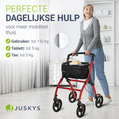 Binnenrollator Aktiv – aluminium, in hoogte verstelbaar, met dienblad