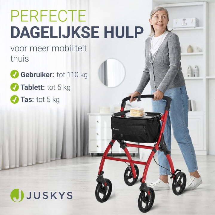 Binnenrollator Aktiv – aluminium, in hoogte verstelbaar, met dienblad
