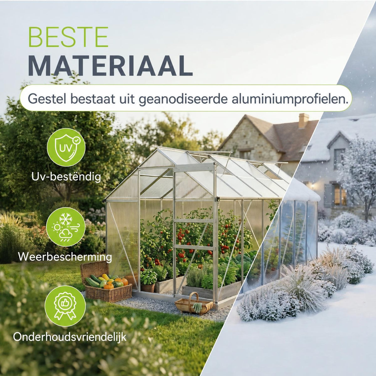 Aluminium tuinkas met fundament