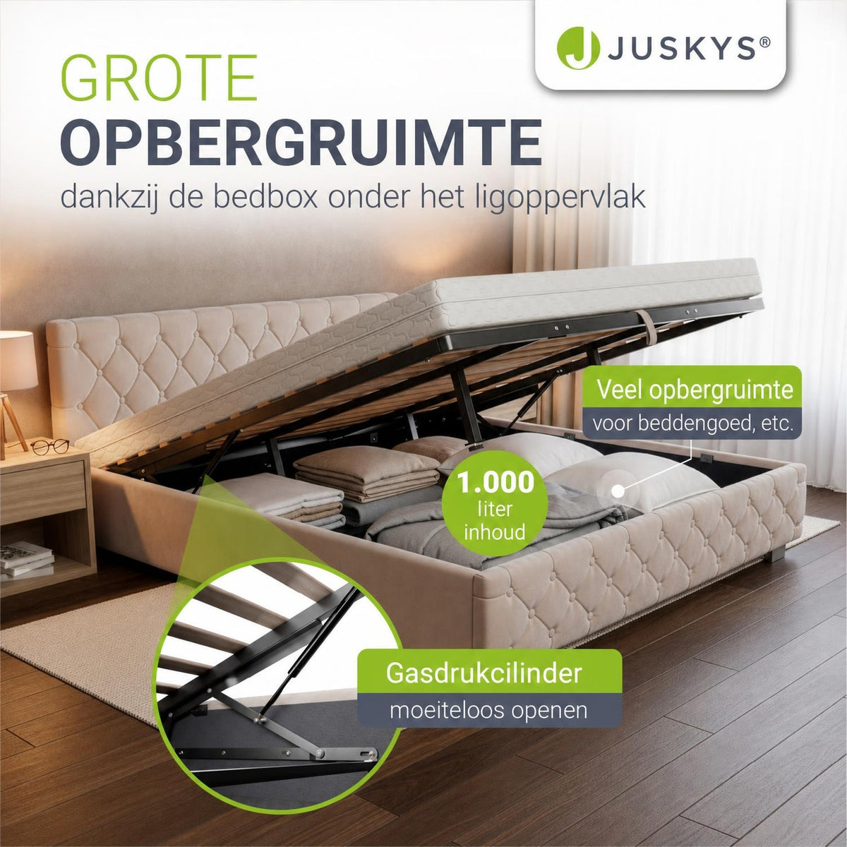 Gestoffeerd bed Nizza 120x200 cm – fluweel met LED en bedlade