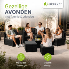 Wicker loungeset Salou – 6 personen, incl. kussens en tafel