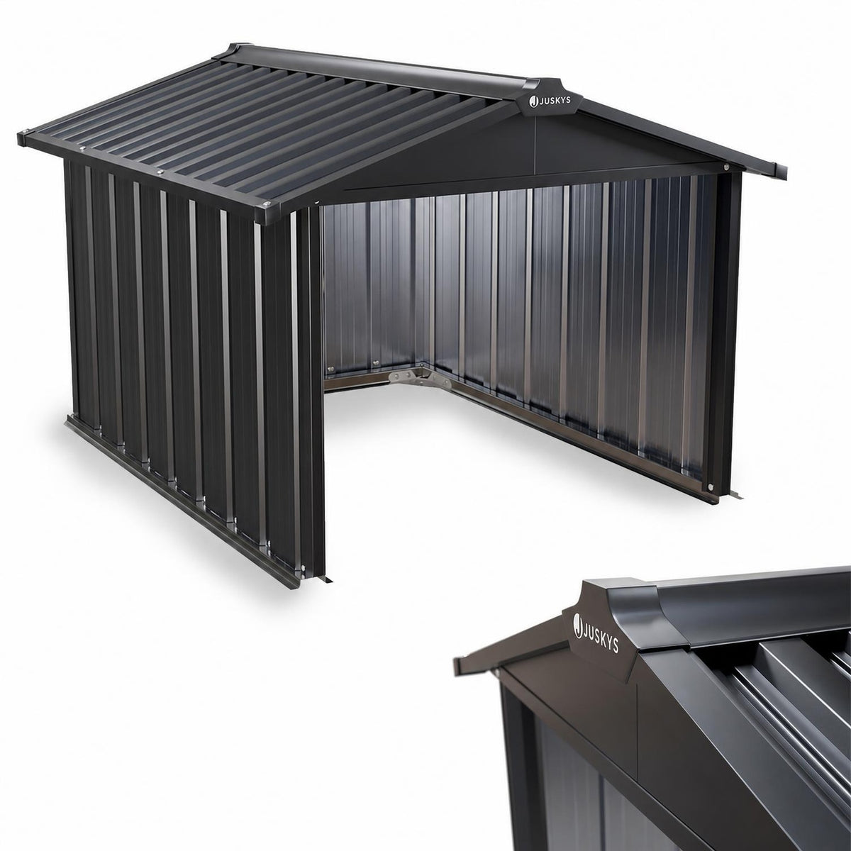 Robotmaaier garage met zadeldak – 98x89x63 cm, verzinkt staal