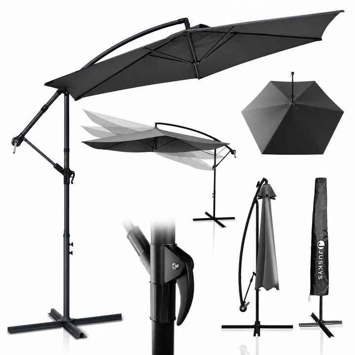 Zweefparasol Brazil – 300 cm, met slinger, voet en hoes