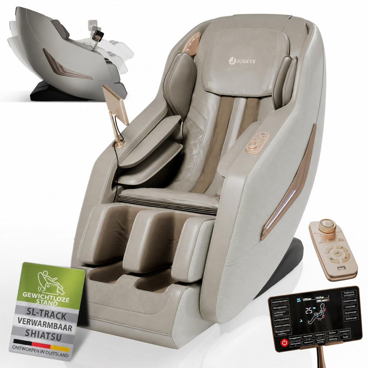 Massagestoel Paros – shiatsu, zero gravity en warmtefunctie