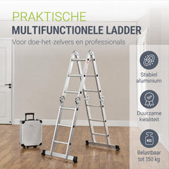 Aluminium multifunctionele ladder – 3,6 m, vrijstaand of leunend