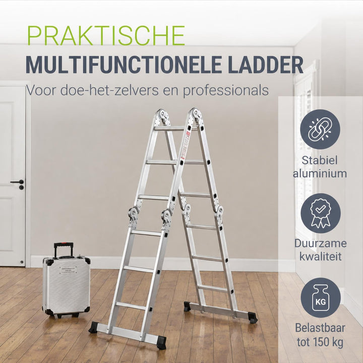 Aluminium multifunctionele ladder – 3,6 m, vrijstaand of leunend